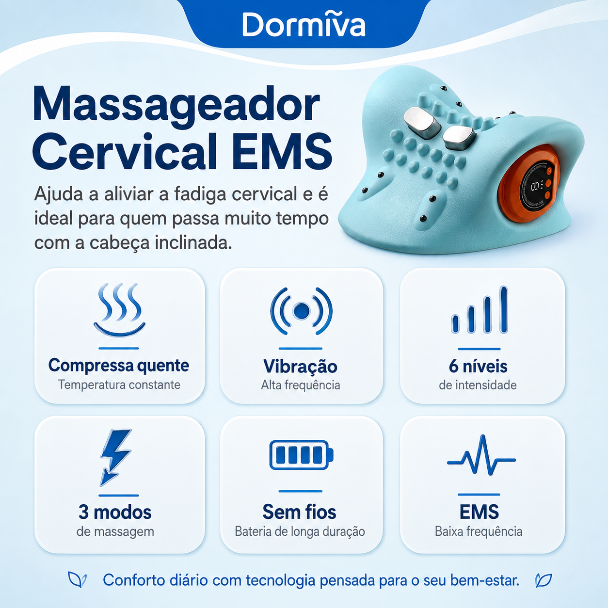 Dormiva Vital™ – Massageador Cervical 5 em 1