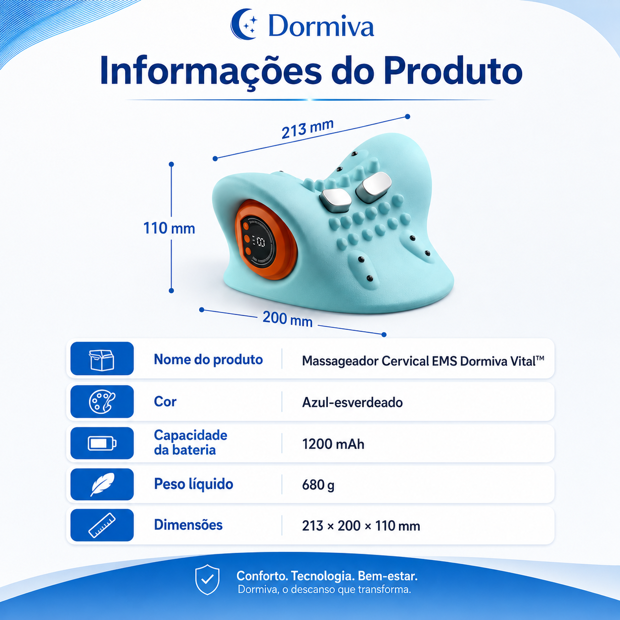 Dormiva Vital™ – Massageador Cervical 5 em 1